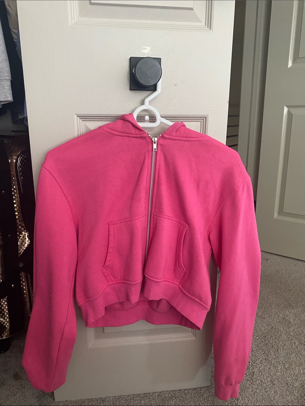 refuge Hot Pink Hooded Zip-Up Puffer Jacket for Kids